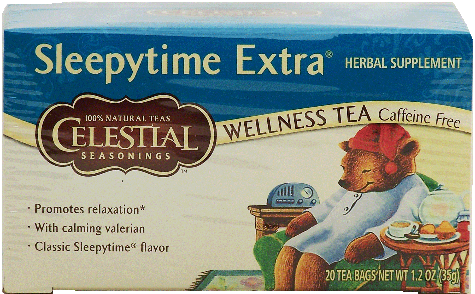 Celestial Seasonings Sleepytime Extra wellness tea herbal supplement, caffeine free, 20-bags Full-Size Picture